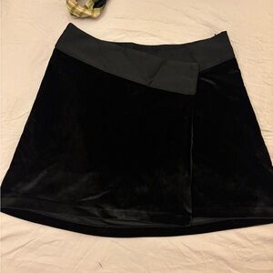 Promesa Black Asymmetrical Velvet Skirt